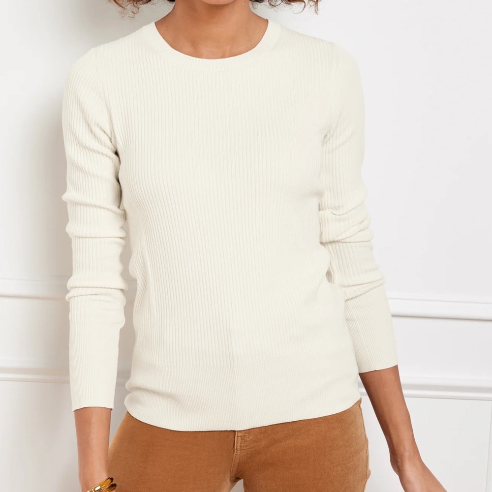 Talbots Cream Crew Neck Sweater